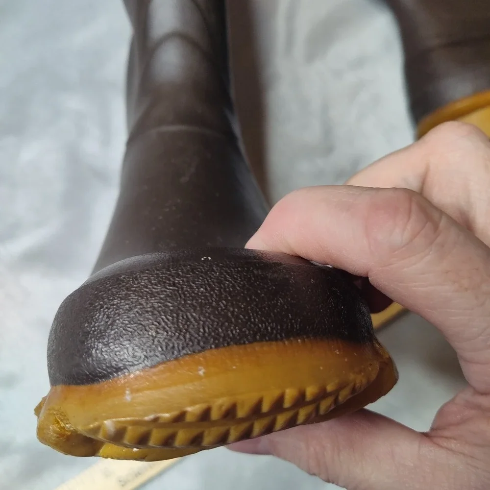 VTG Cabelas Men Size‎ 7 Steel Shank Waterproof Rain Brown Boots Made In USA